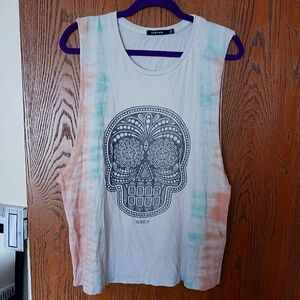 Obey skull tie dye sleeveless tee size medium
